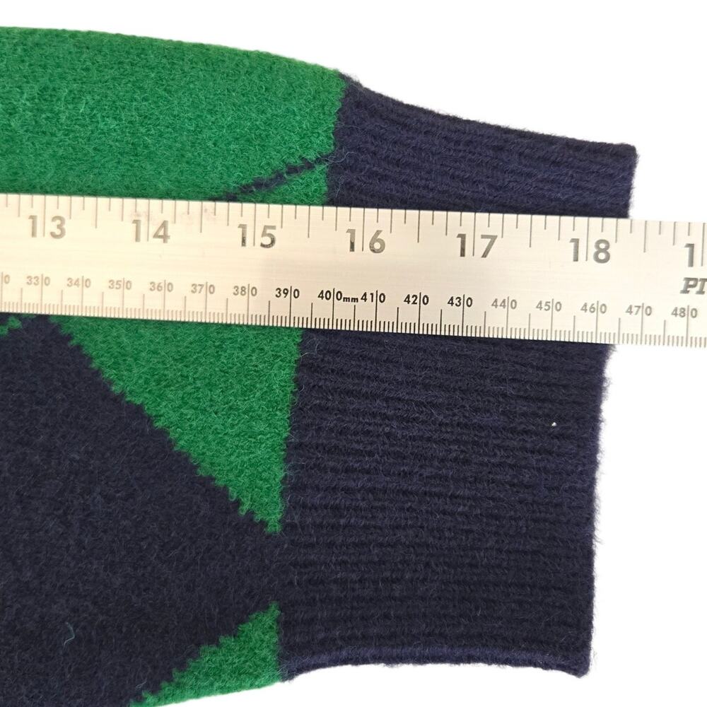 Preppy Ivy League Dark Academia Grandpacore 90s Grunge Argyle Knit Sweater XL - Picture 8 of 10